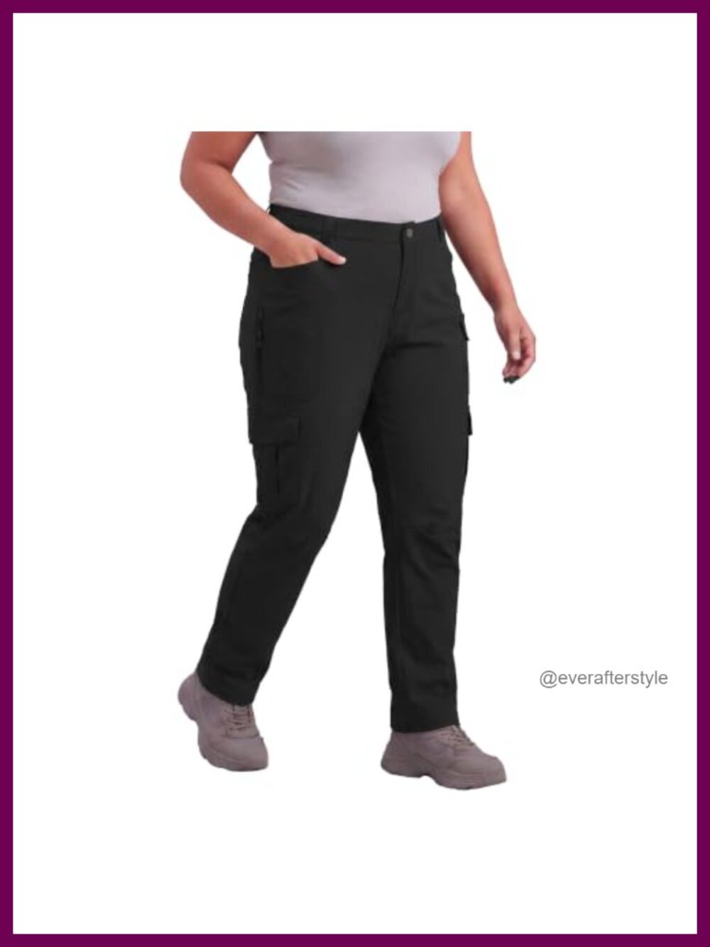 Plus Size Hiking Pants Women Cargo Lightweight 8 Pockets Curvy 1X-5X